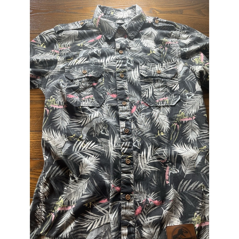 Jurassic Park Button Up Shirt Men's M Dinosaurs All Over Print Pterodactyl Sz XS